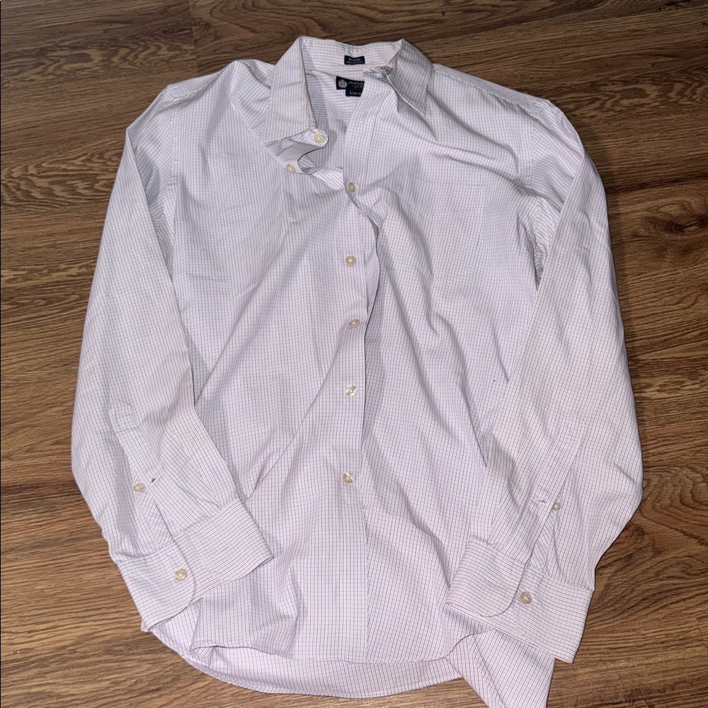 J. Crew Men's Light Gray Checkered Shirt